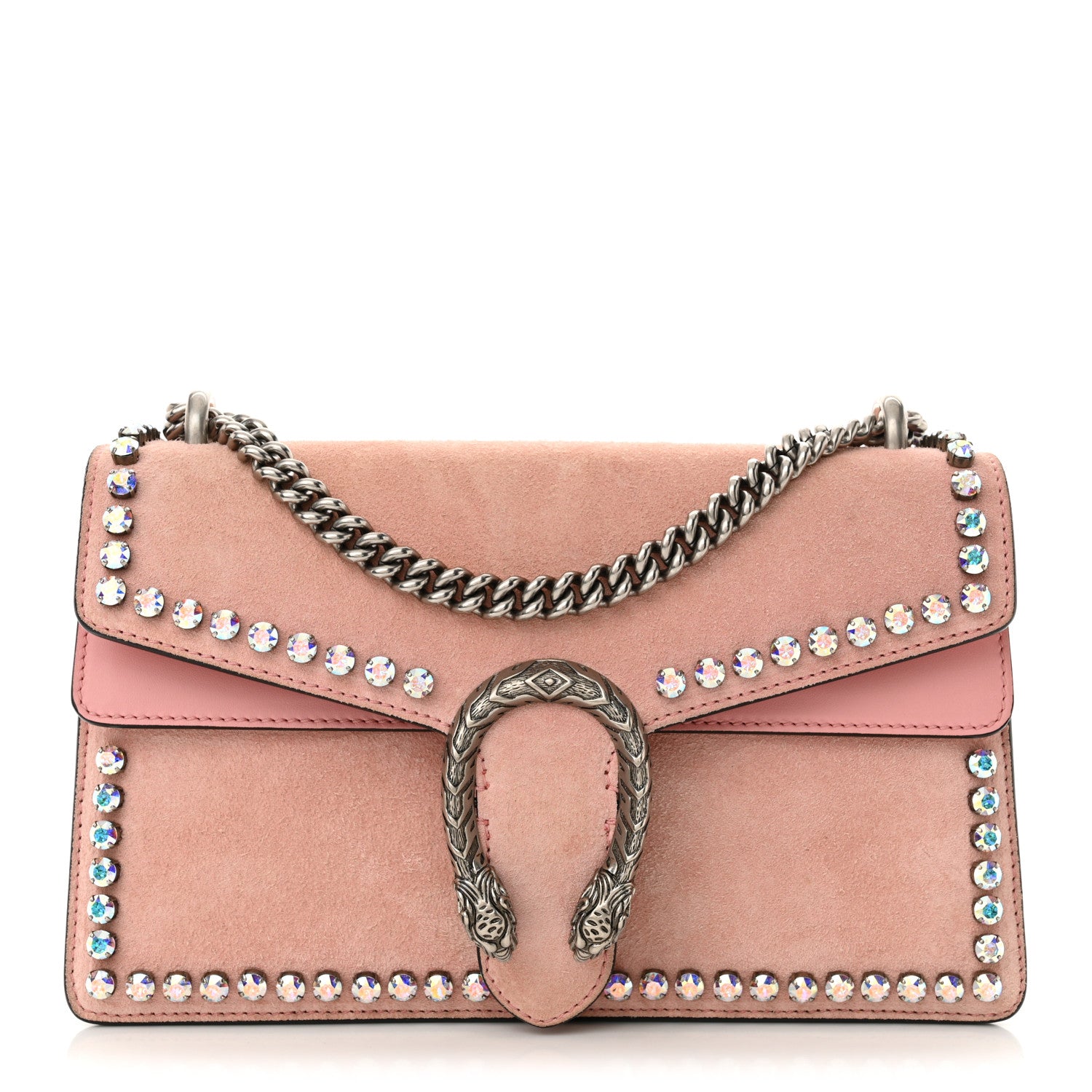 Gucci Suede Crystal Small Dionysus Shoulder Bag Peonia 1 of 12
