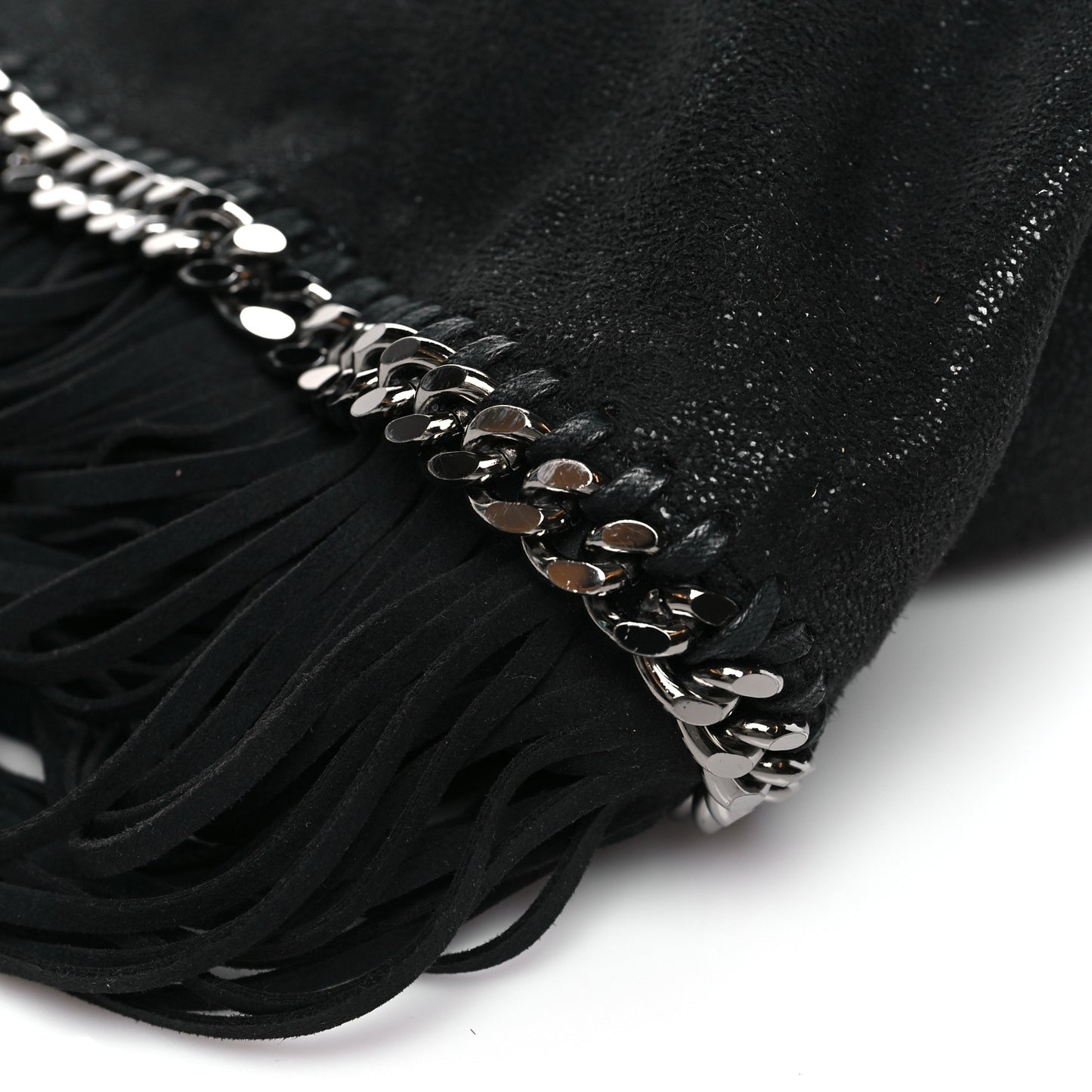 Eco Suede Fringe Falabella Tote Black