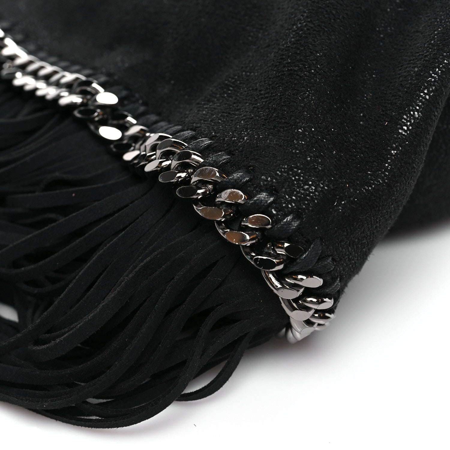 Stella McCartney Eco Suede Fringe Falabella Tote Black 8 of 9