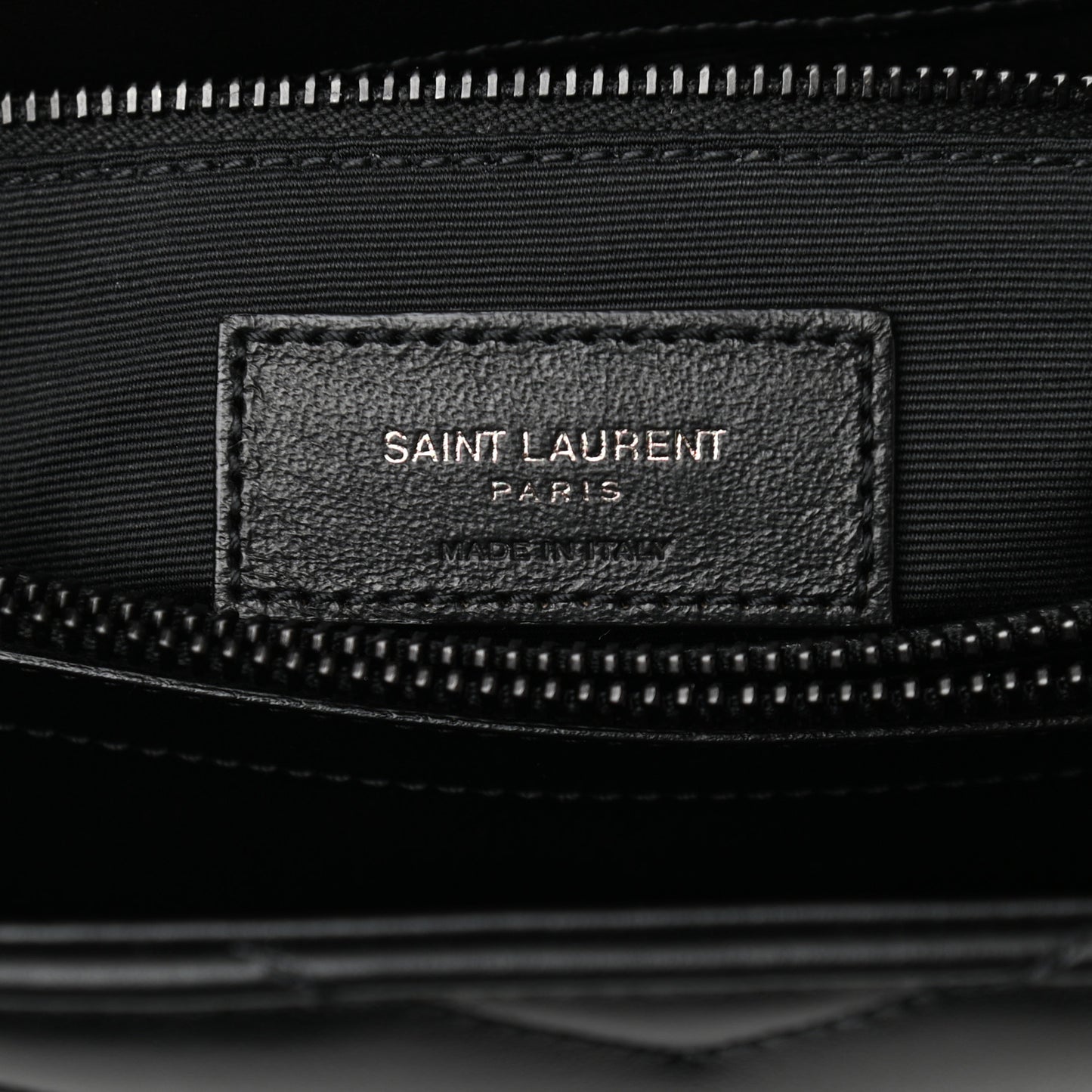 Calfskin Y Quilted Monogram Large Loulou Chain Satchel Black