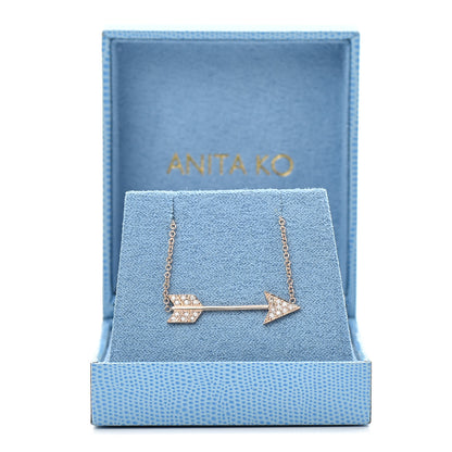 Anita Ko 18K Rose Gold Diamond Arrow Necklace 7 of 7