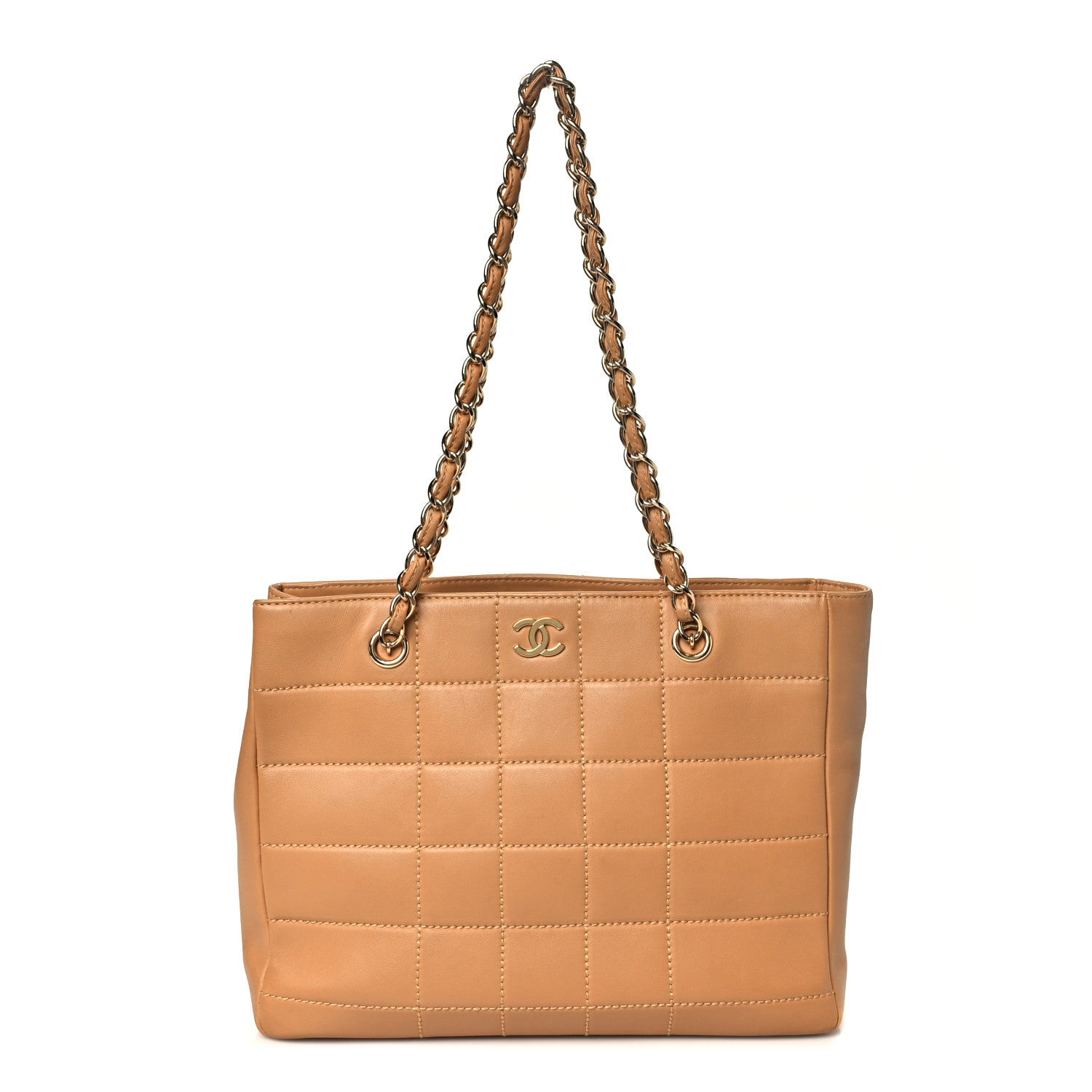 Chanel Lambskin Square Quilted Tote Beige 1 of 11