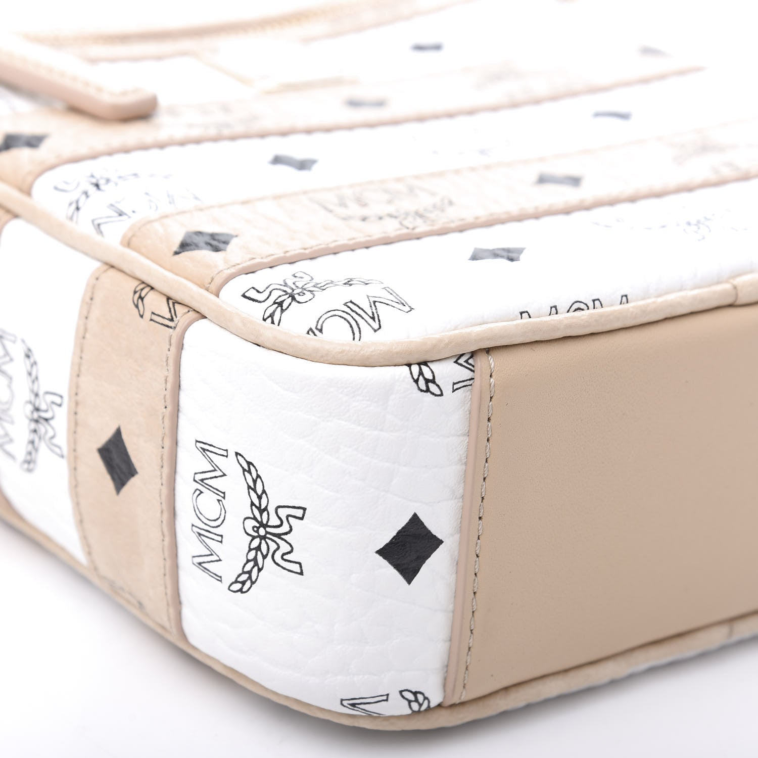 MCM Visetos Spot Crossbody Bag White Beige 8 of 9