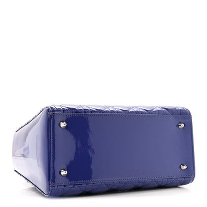 Christian Dior Patent Cannage Medium Lady Dior Blue 4 of 14