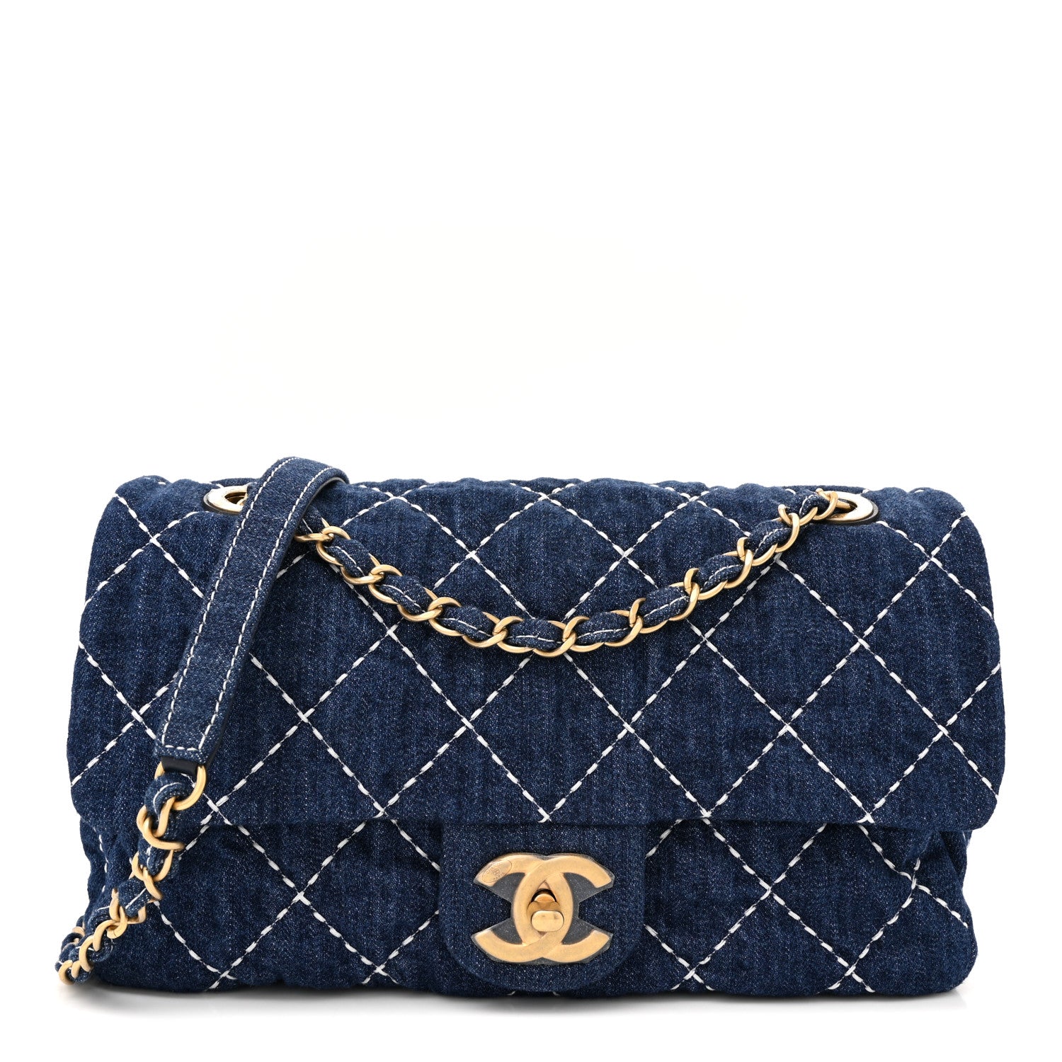 Chanel Denim Quilted Medium Denim Trip Single Flap Blue 1 of 10