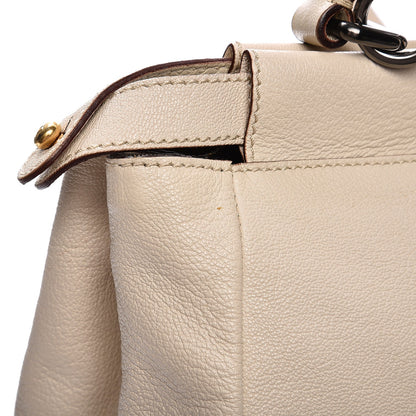 Fendi Goatskin Zucca Large Peekaboo Iconic Satchel Latte Tobacco Moro 17 of 24