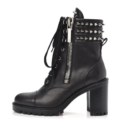 Christian Louboutin Calfskin Winter Spikes 70 Combat Boots 38 Black 1 of 7