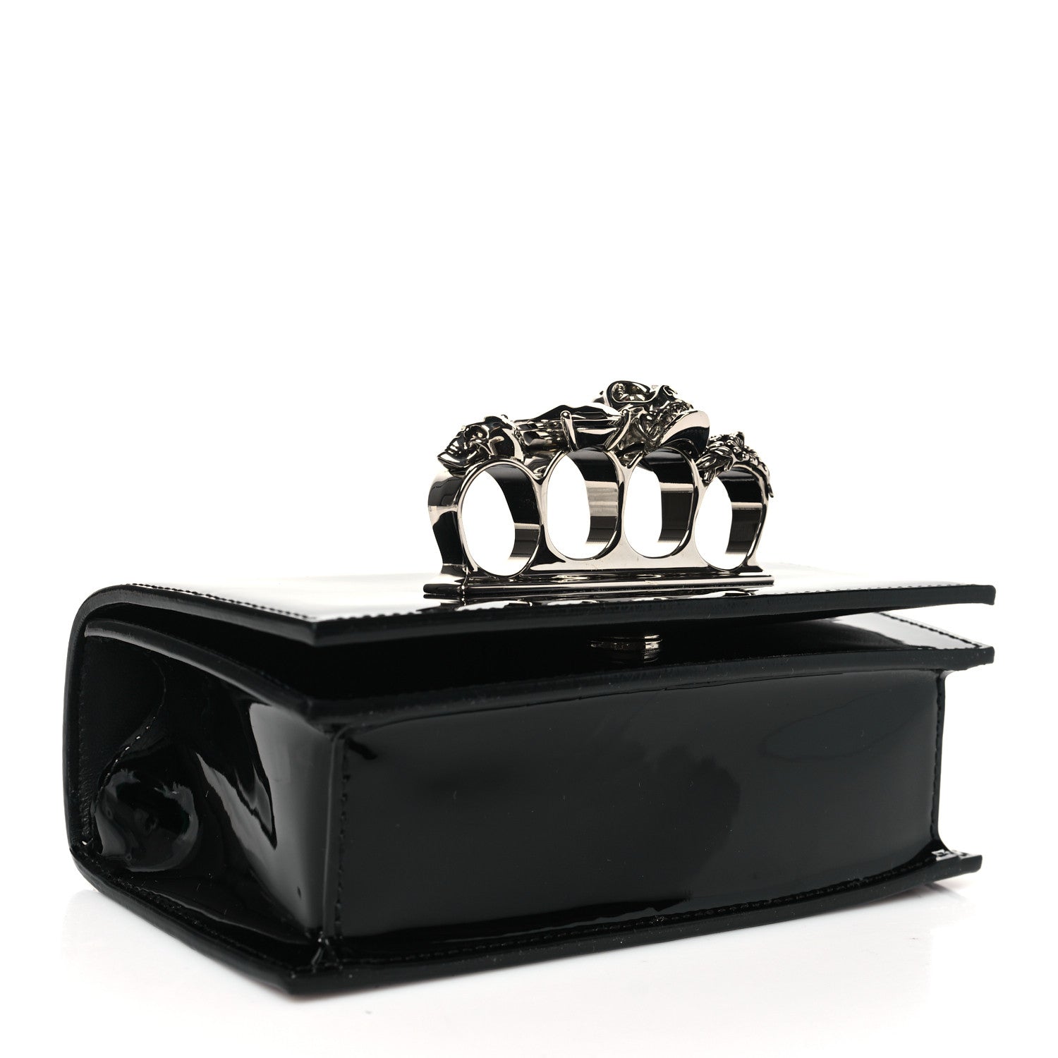 Alexander McQueen Patent Jeweled Satchel Black 4 of 9