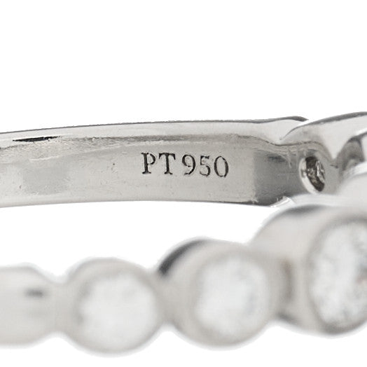 Platinum Diamond Jazz Graduated Band Ring 53 6.5