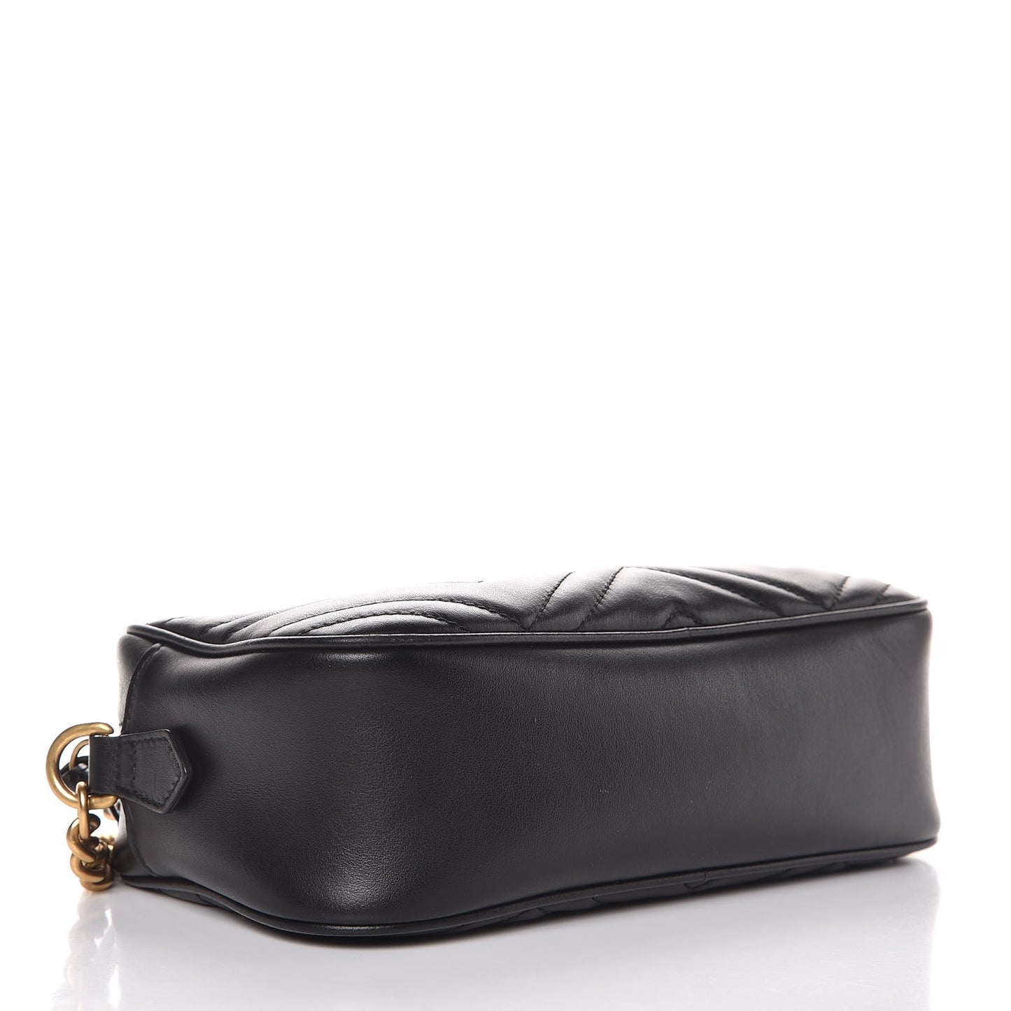 Calfskin Matelasse Small GG Marmont Chain Shoulder Bag Black
