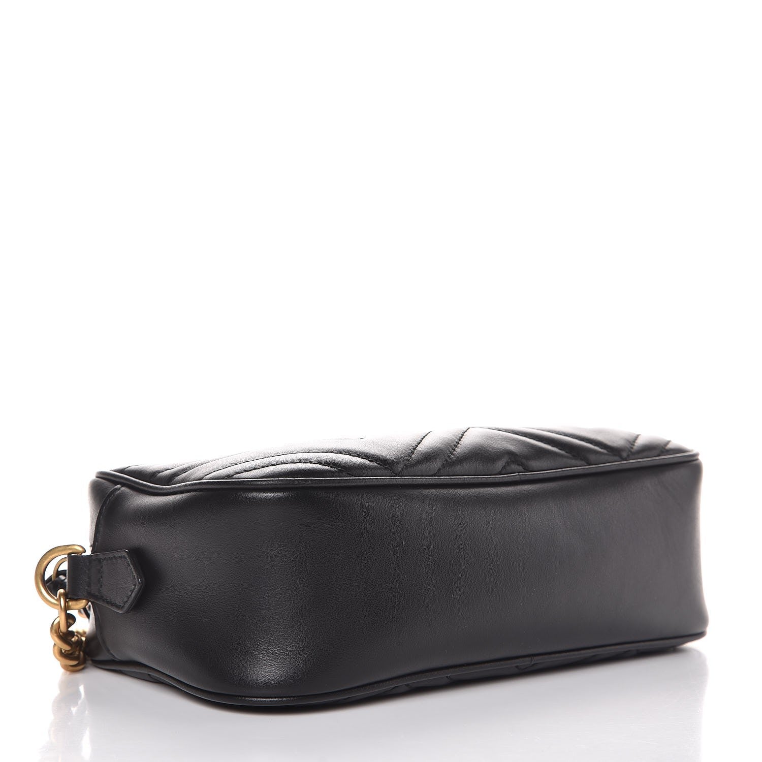Gucci Calfskin Matelasse Small GG Marmont Chain Shoulder Bag Black 4 of 8