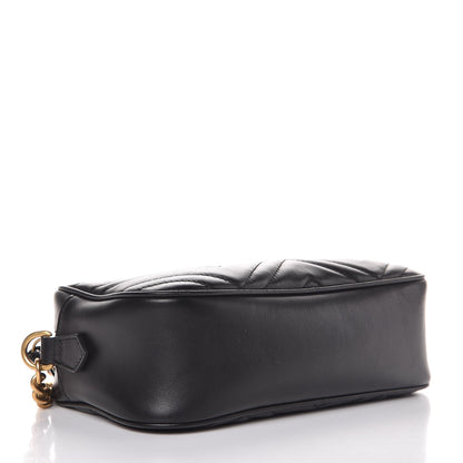 Gucci Calfskin Matelasse Small GG Marmont Chain Shoulder Bag Black 4 of 8
