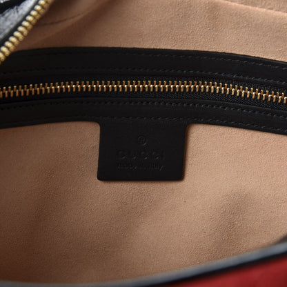 Gucci Suede Patent Web Small Ophidia Shoulder Bag Hibiscus Red Black 6 of 10