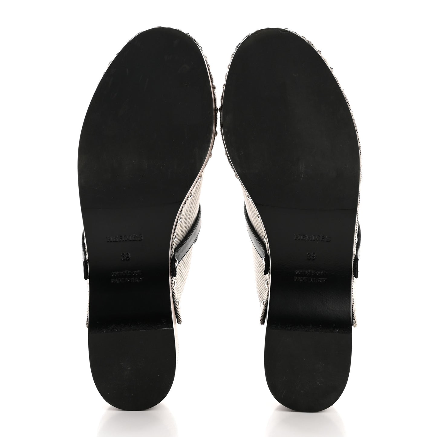 H Canvas Calfskin Carlotta Mules 39 Prunoir Black