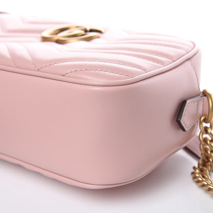 Gucci Calfskin Matelasse Small GG Marmont Chain Shoulder Bag Perfect Pink 9 of 10
