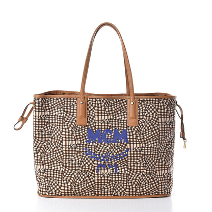 MCM Visetos Large Liz Reversible Shopper Tote Cognac 4 of 14