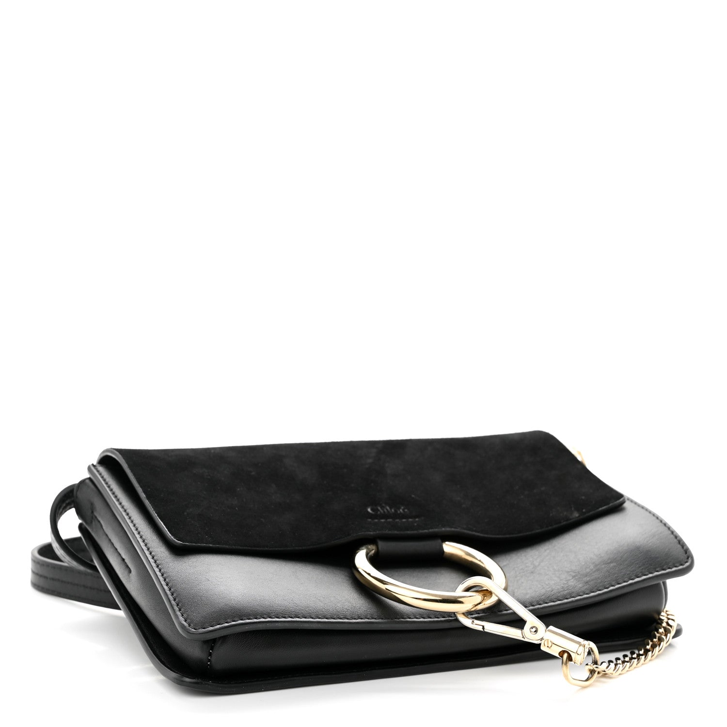 Chloe Suede Calfskin Small Faye Shoulder Bag Black 3 of 10