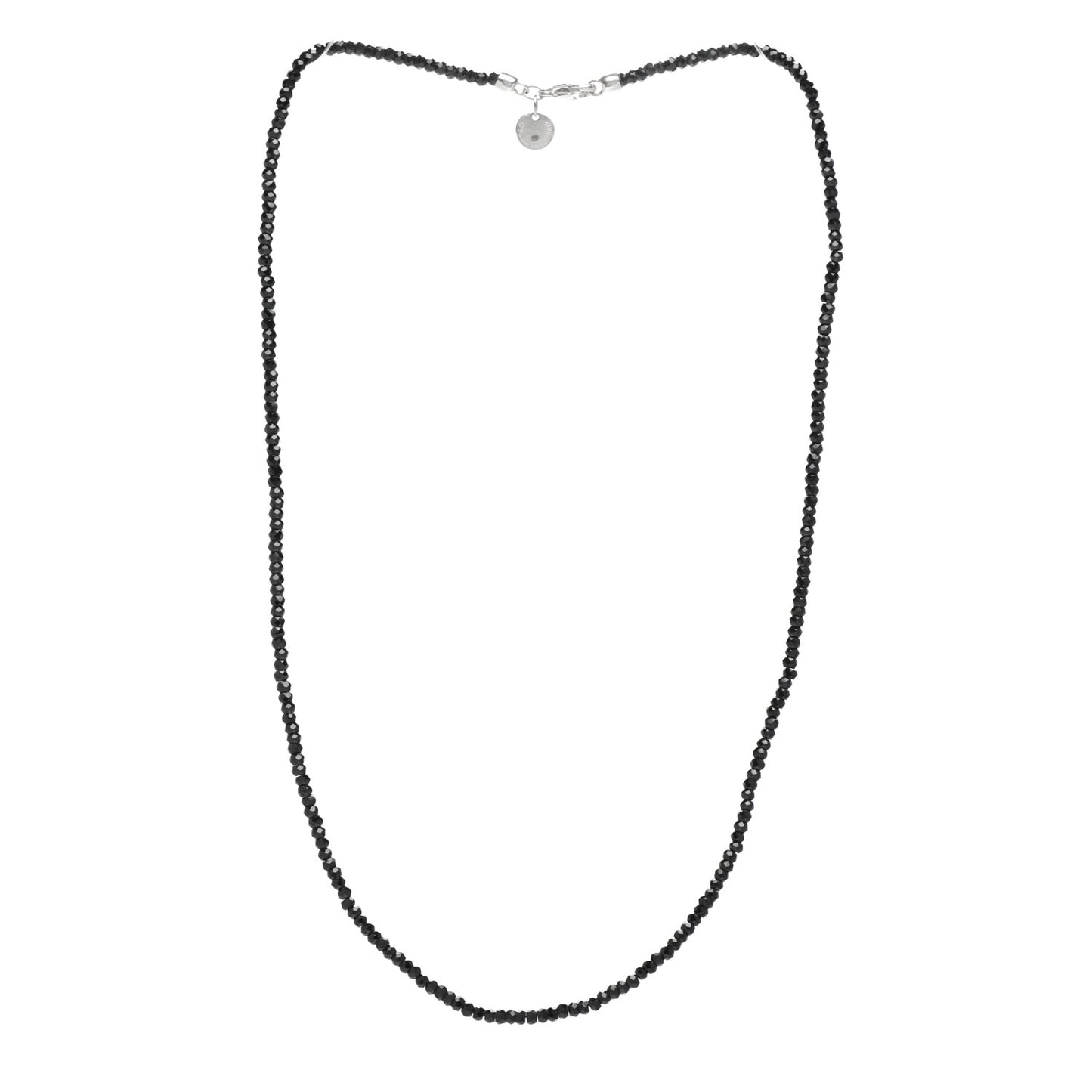 Sterling Silver Black Spinel Ziegfeld Bead Necklace