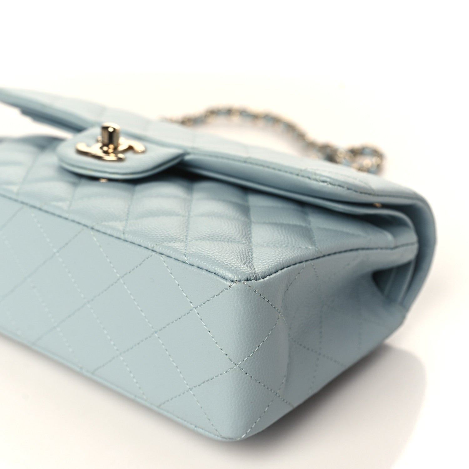 Chanel Caviar Quilted Small Double Flap Light Blue 9 of 10