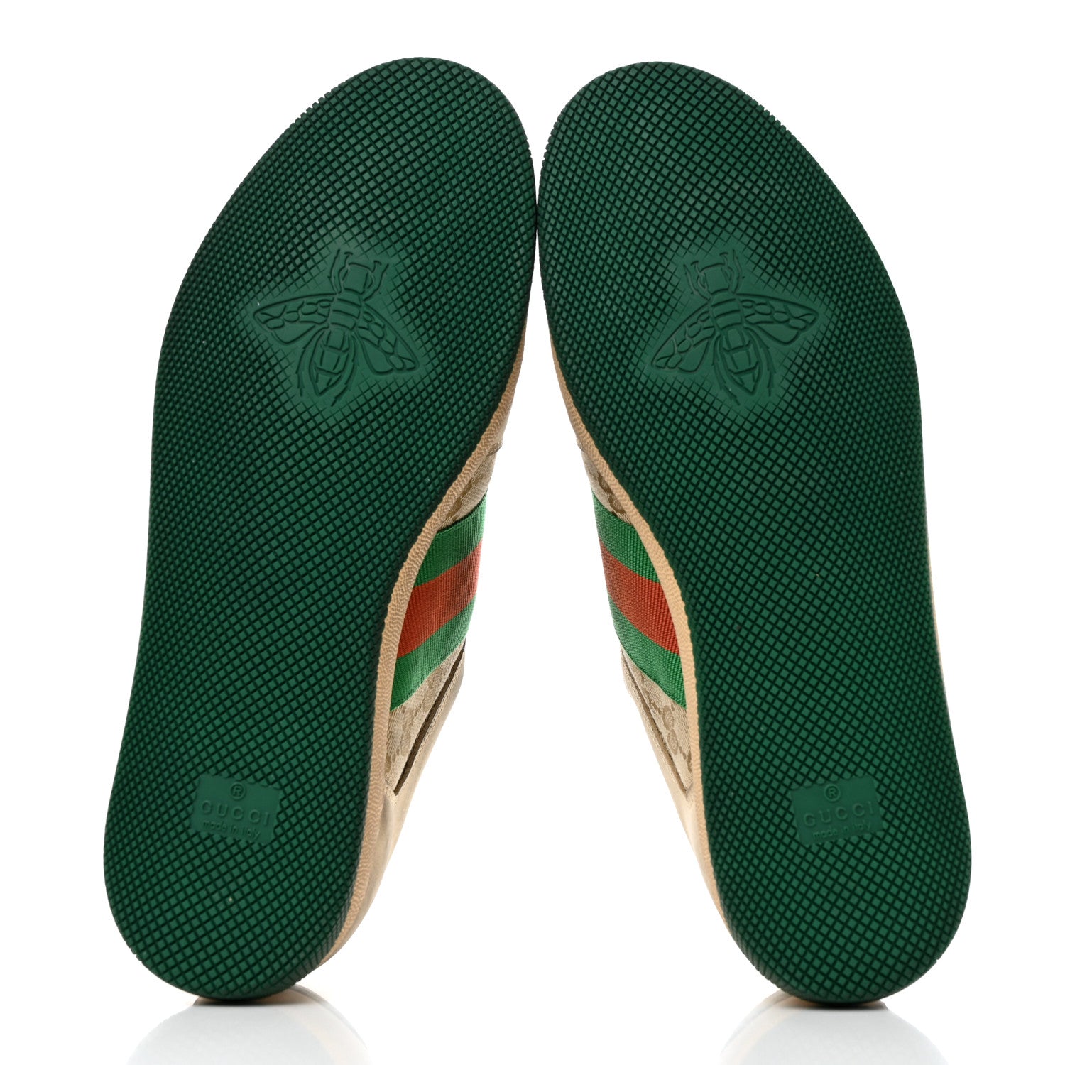 Gucci GG Monogram Nubuck Web Mens Screener Sneakers New Sand Dusty 7 Milk Vintage Green 5 of 8