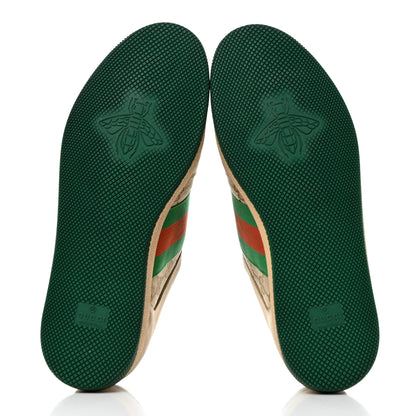 Gucci GG Monogram Nubuck Web Mens Screener Sneakers New Sand Dusty 7 Milk Vintage Green 5 of 8