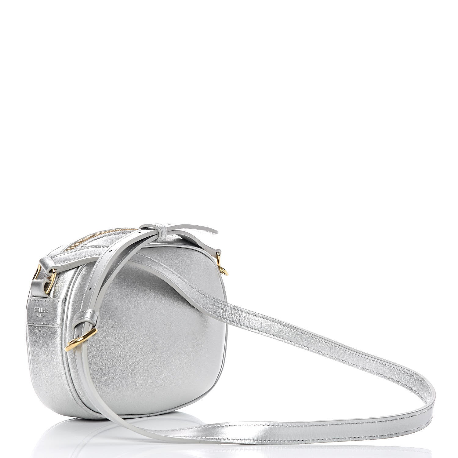Celine Laminated Calfskin Quilted Small C Charm Bag Silver 3 of 11