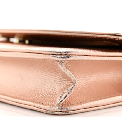 Chanel Metallic Caviar Timeless CC Wallet On Chain WOC Copper 10 of 11