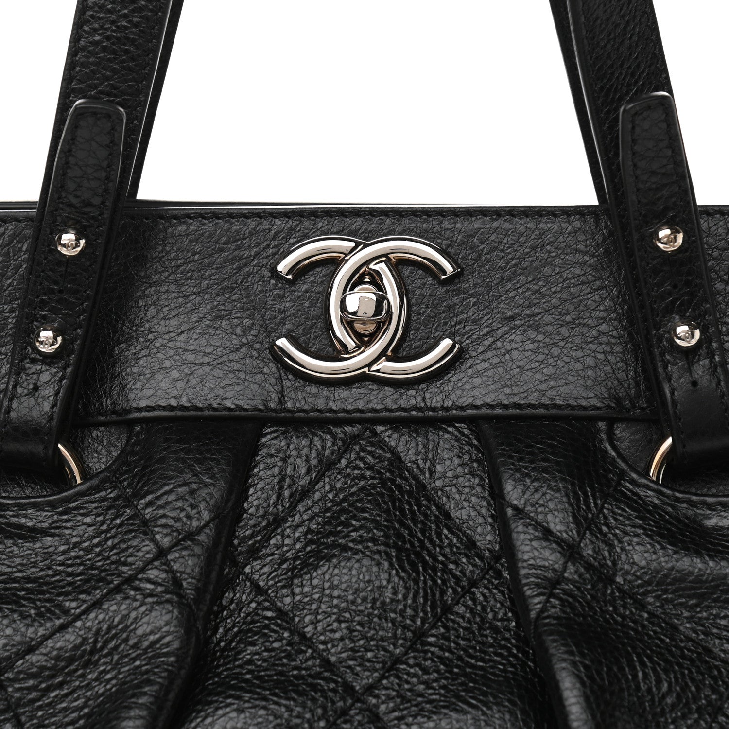 Chanel Glazed Calfskin Large On The Road Large Frame Tote Black 8 of 11