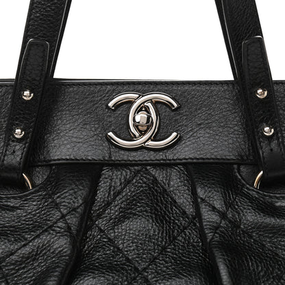 Chanel Glazed Calfskin Large On The Road Large Frame Tote Black 8 of 14
