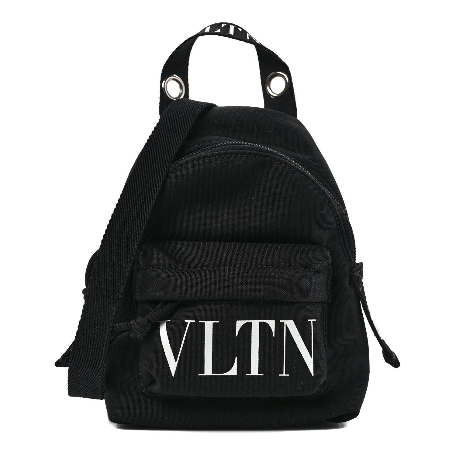 Valentino Garavani Nylon VLTN Print Mini Backpack Black White 1 of 8