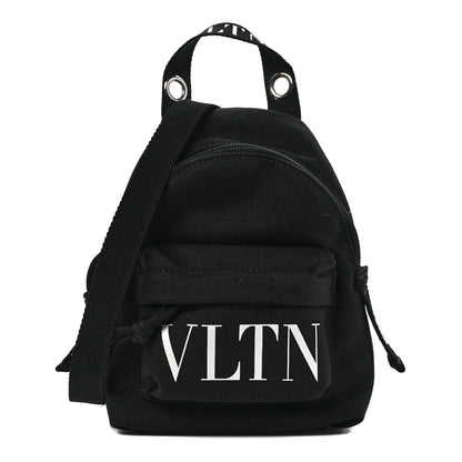 Valentino Garavani Nylon VLTN Print Mini Backpack Black White 1 of 8