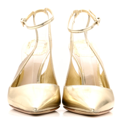 Christian Dior Metallic Songe 100mm Pumps 37 Or 3 of 12