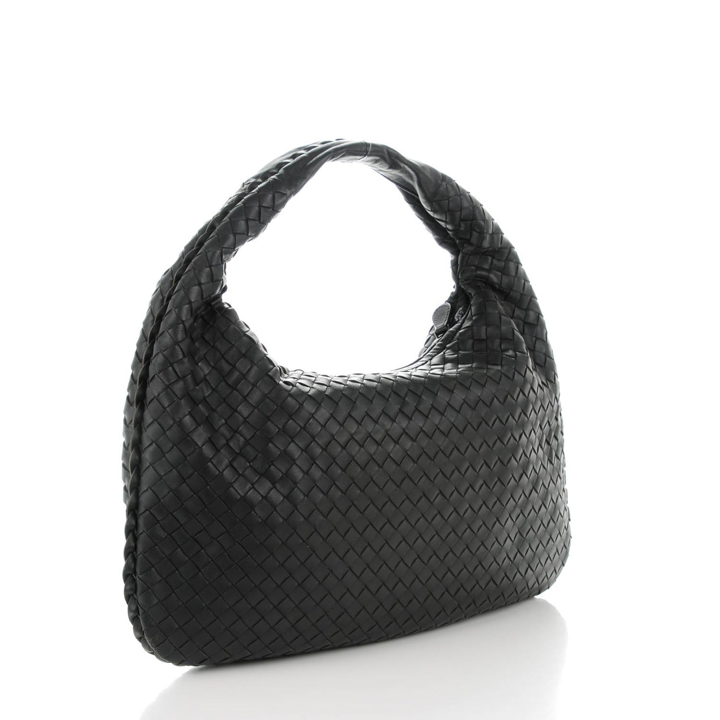 Nappa Intrecciato Medium Veneta Hobo Dark Grey