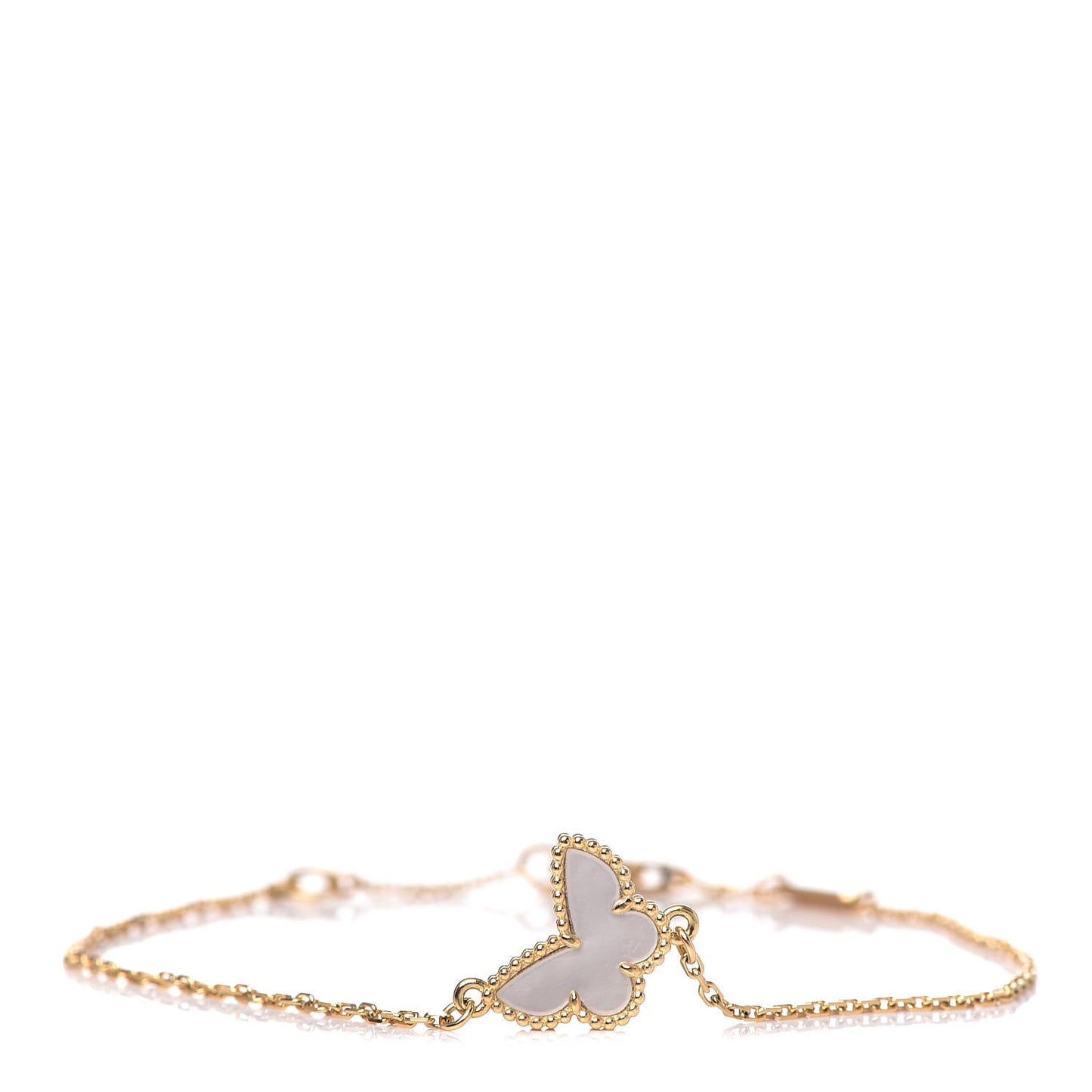 18K Yellow Gold Mother of Pearl Sweet Alhambra Butterfly Bracelet