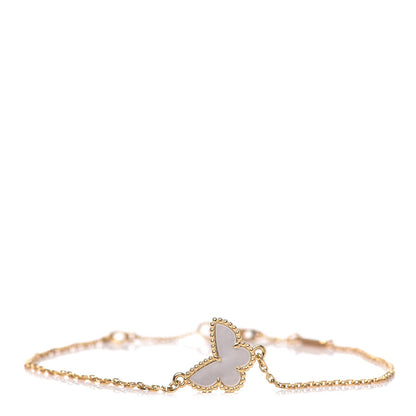 Van Cleef & Arpels 18K Yellow Gold Mother of Pearl Sweet Alhambra Butterfly Bracelet 1 of 10