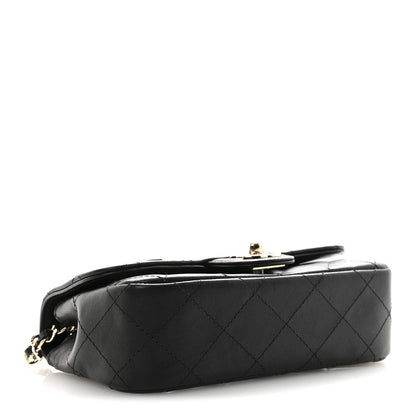 Chanel Lambskin Quilted Extra Mini V For Victory Flap Black 4 of 11