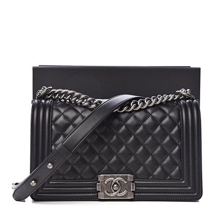 Chanel Calfskin Quilted Medium Boy Flap Black 11 of 11