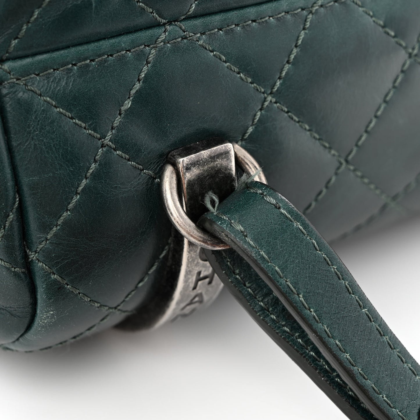Glazed Calfskin Quilted Small Salzburg Mountain Backpack Dark Green