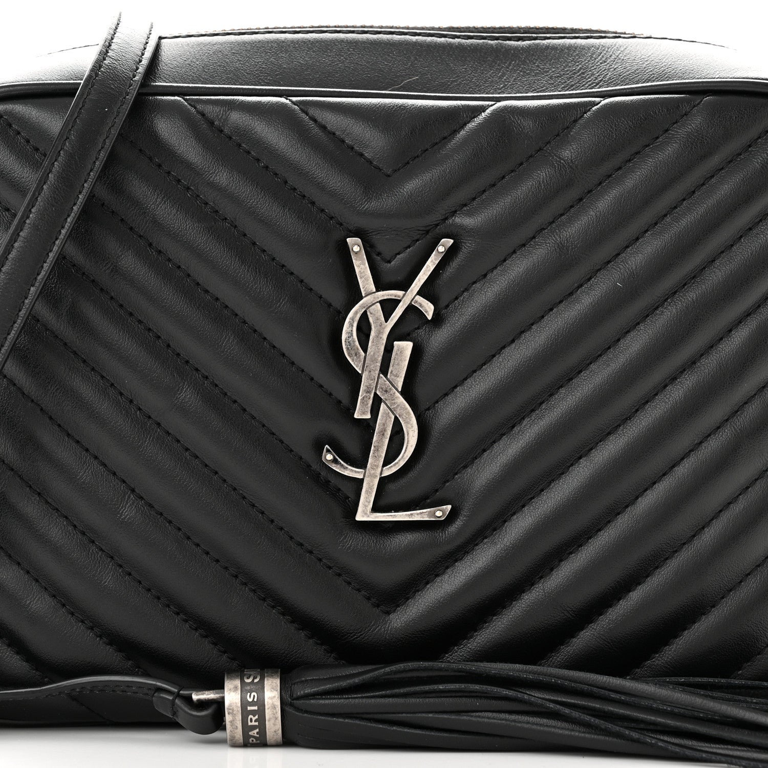 Saint Laurent Calfskin Matelasse Monogram Lou Camera Bag Black 8 of 11