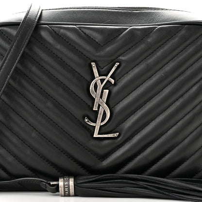 Saint Laurent Calfskin Matelasse Monogram Lou Camera Bag Black 8 of 11