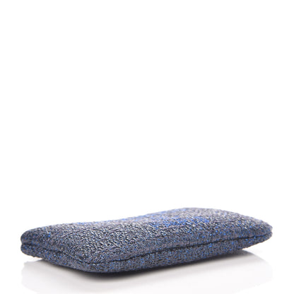 Chanel Woven Straw Raffia Deauville Cosmetic Pouch Blue 4 of 8