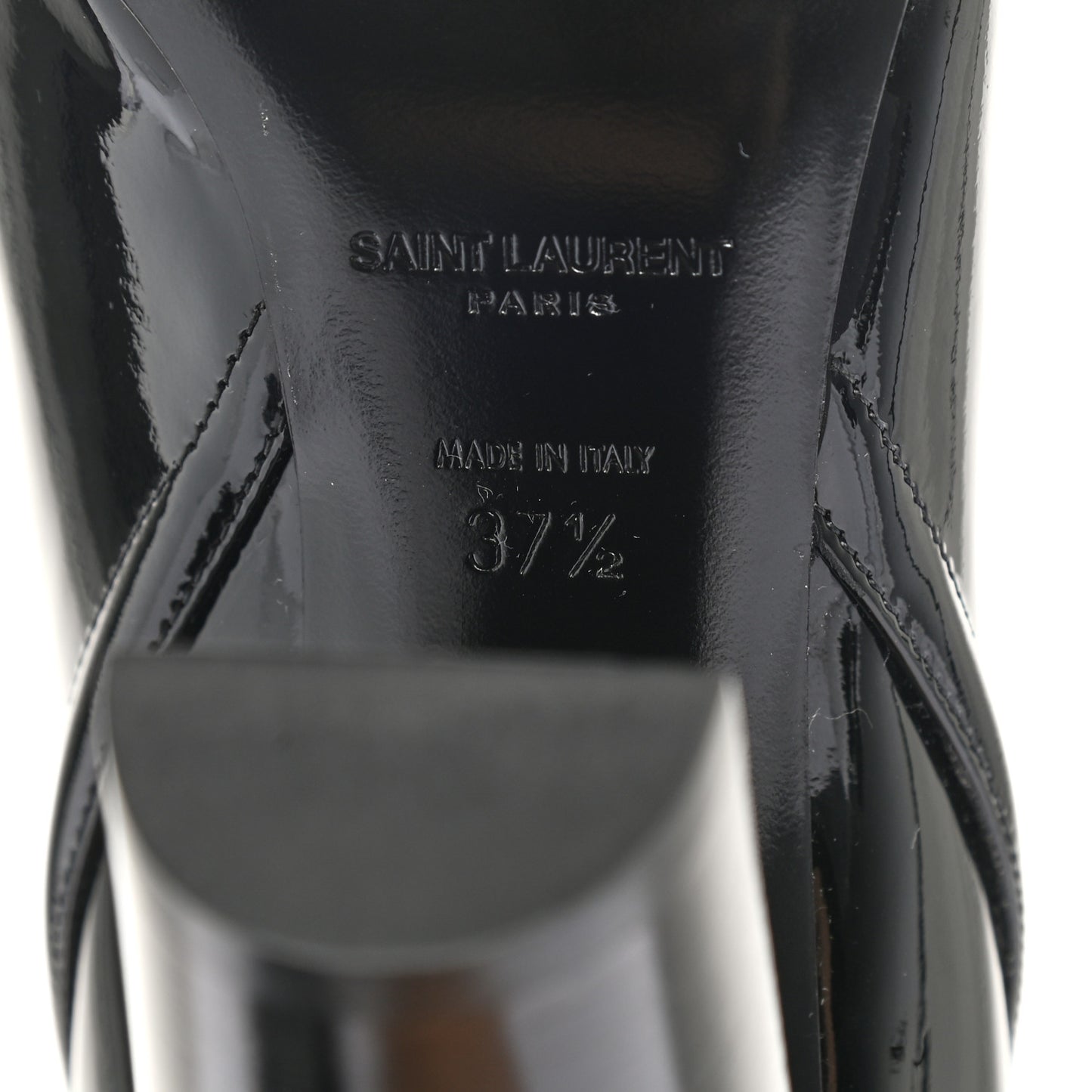 Patent Knee High Boots 37.5 Black