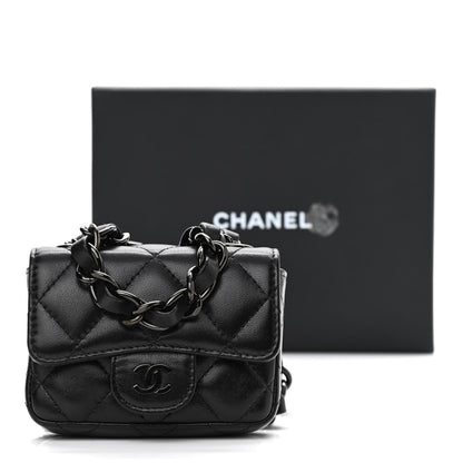 Chanel Lambskin Quilted Mini Chain Belt Bag So Black 12 of 12