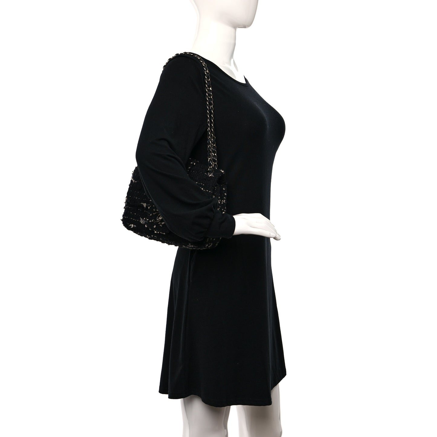 Tweed Elementary Chic Flap Black White