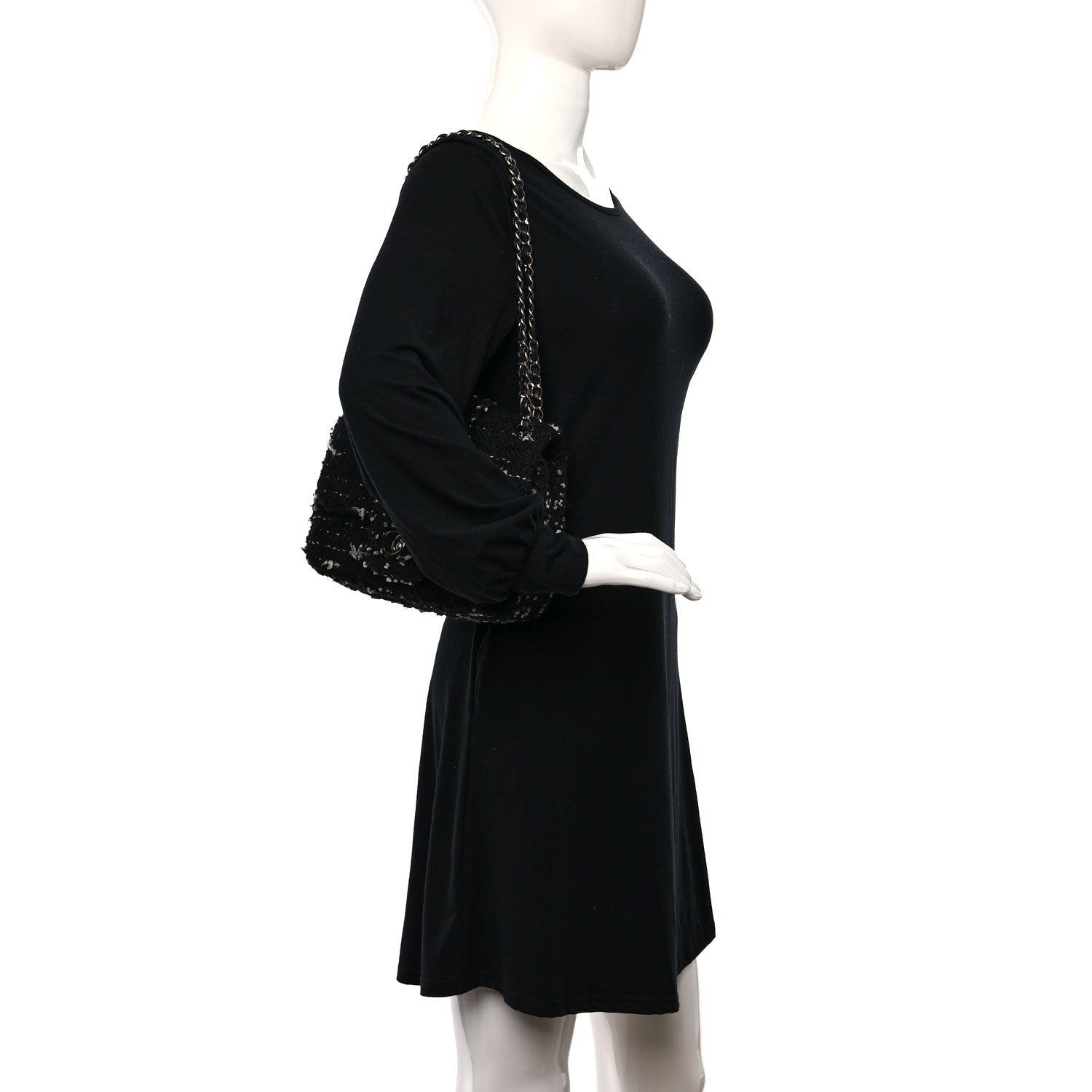 Chanel Tweed Elementary Chic Flap Black White 3 of 9