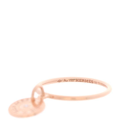 Hermes 18K Rose Gold Diamond Gambade Ring 55 7.25 4 of 6