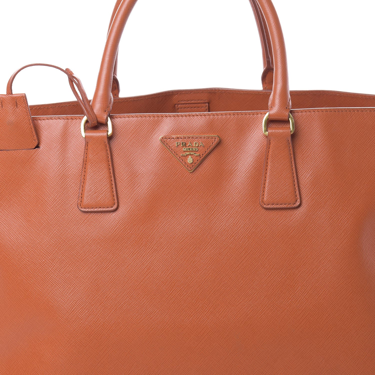 Prada Saffiano Lux Extra Large Tote Papaya 9 of 17