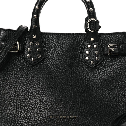 Burberry Grainy Calfskin Studded Fringe Baby Banner Tote Black 8 of 11