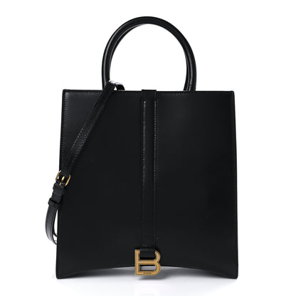 Balenciaga Shiny Box Calfskin Hourglass Tote Black 1 of 8
