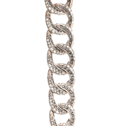 Chanel Baguette Crystal Chain Link CC Bracelet Silver 5 of 6